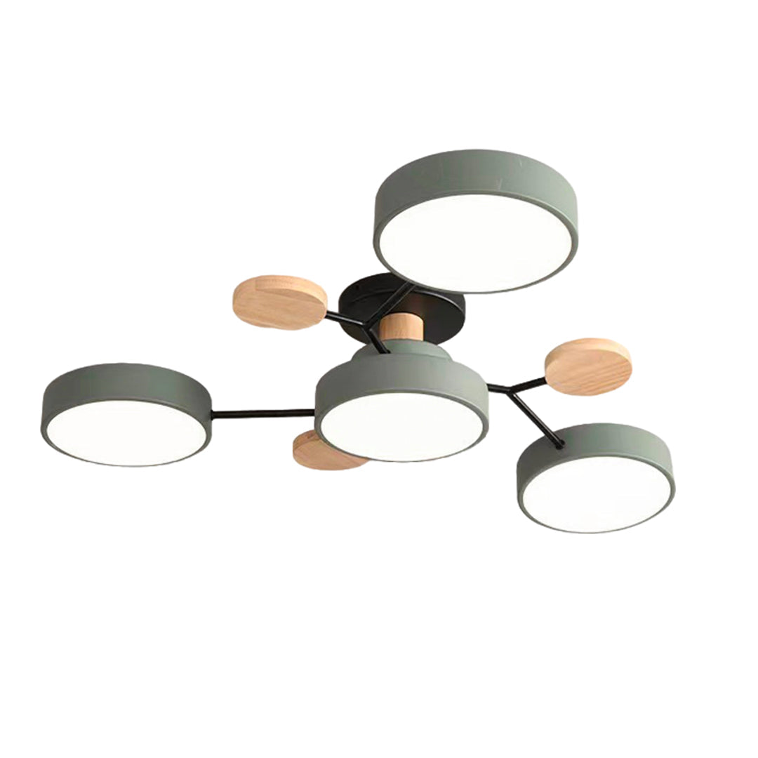 Orbital Sputnik Semi Flush Mount LED Chandelier in Metal and Acrylic