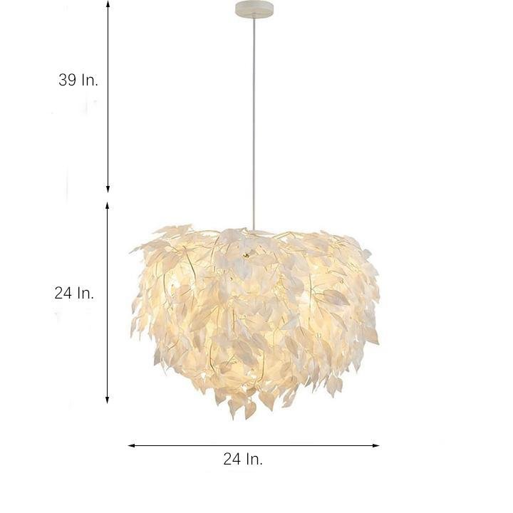 Modern Scandinavian Fabric Pendant Light White Gold Led Dimmable 24