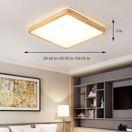 Aurelia Wood LED Flush Mount Ceiling Light – Nordic Minimalist Illumination