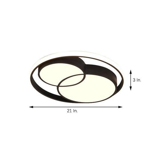 Trio of Illumination: Modern LED Flush Mount Ceiling Light in Matte Black