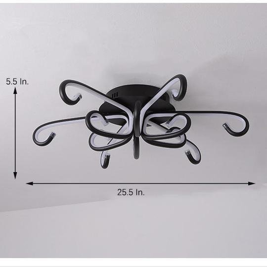 Modern Artistic Octopus Inspired Flush Mount Ceiling Light With Sleek Curved Led Design