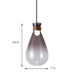 Artisan Teardrop Pendant Light in Smoke Grey or Clear Glass