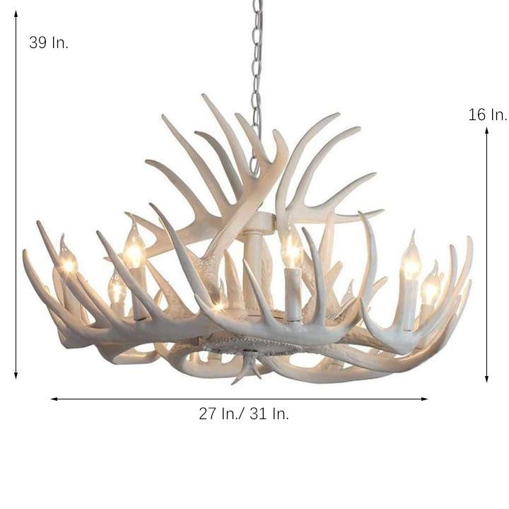 Vintage Antler Chandelier With Candle Lights 4 6 8 Lights
