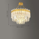 Nordic Style Round Gold Crystal Chandelier 16 Cord Gold Neutral Light