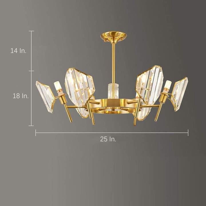 Lumière Ring Crystal Chandelier in Gold Brass – Modern Ceiling Light