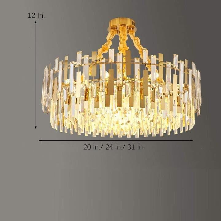 Queen Golden Crystal Chandelier Modern Luxury 9 12 17 Lights Adjustable Height 110 120V