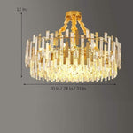 Queen Golden Crystal Chandelier Modern Luxury 9 12 17 Lights Adjustable Height 110 120V