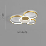 Modern Led Circles Flush Mount Ceiling Light Artistic Eclipse Design Energy Efficient Lighting