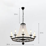 Empire Wagon Wheel Chandelier 8 10 12 Candle Lights 20 Adjustable Chain Crystal Accents
