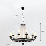 Empire Wagon Wheel Chandelier 8 10 12 Candle Lights 20 Adjustable Chain Crystal Accents