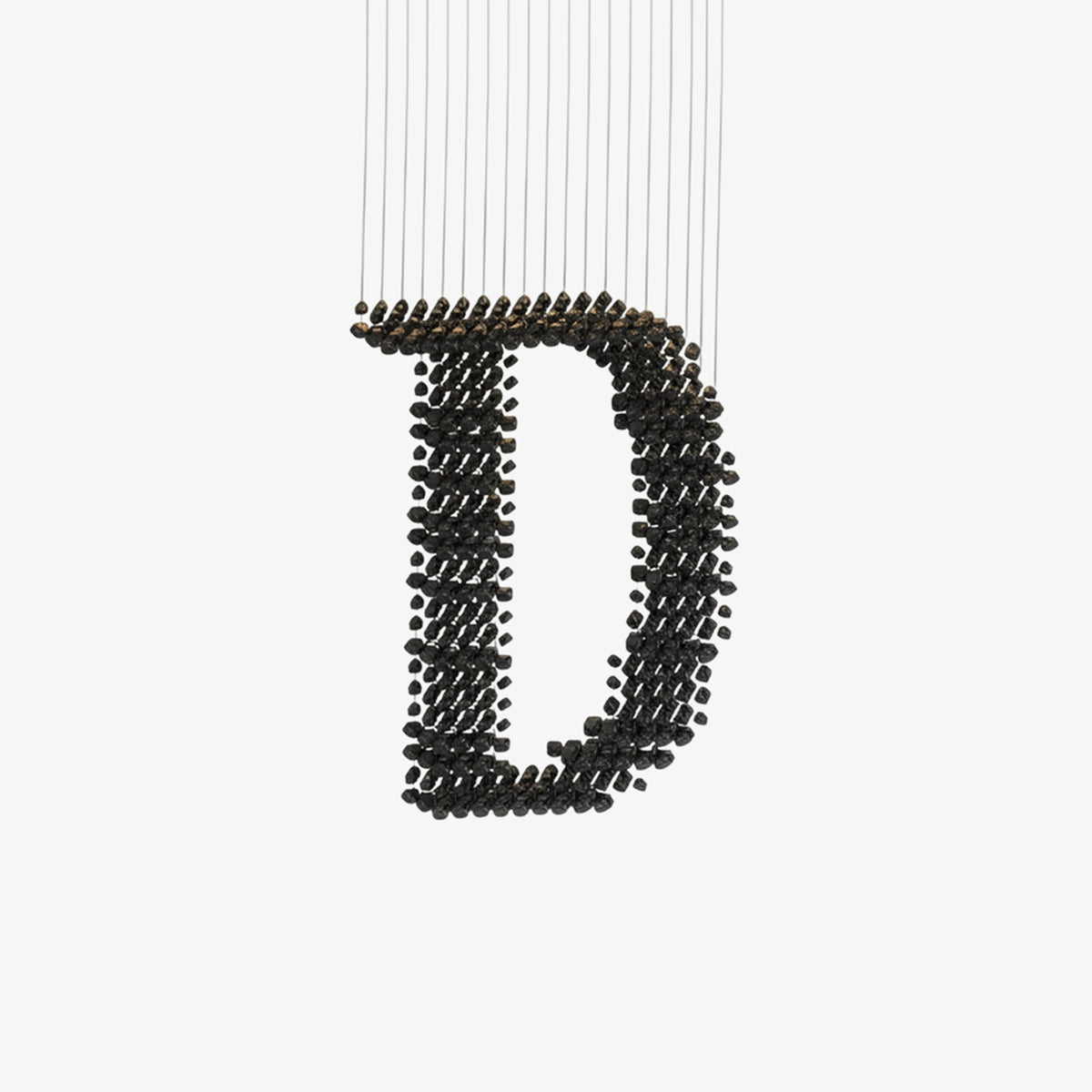 Charcoal Sculptural Linear Chandelier in Black Iron for Modern Interiors