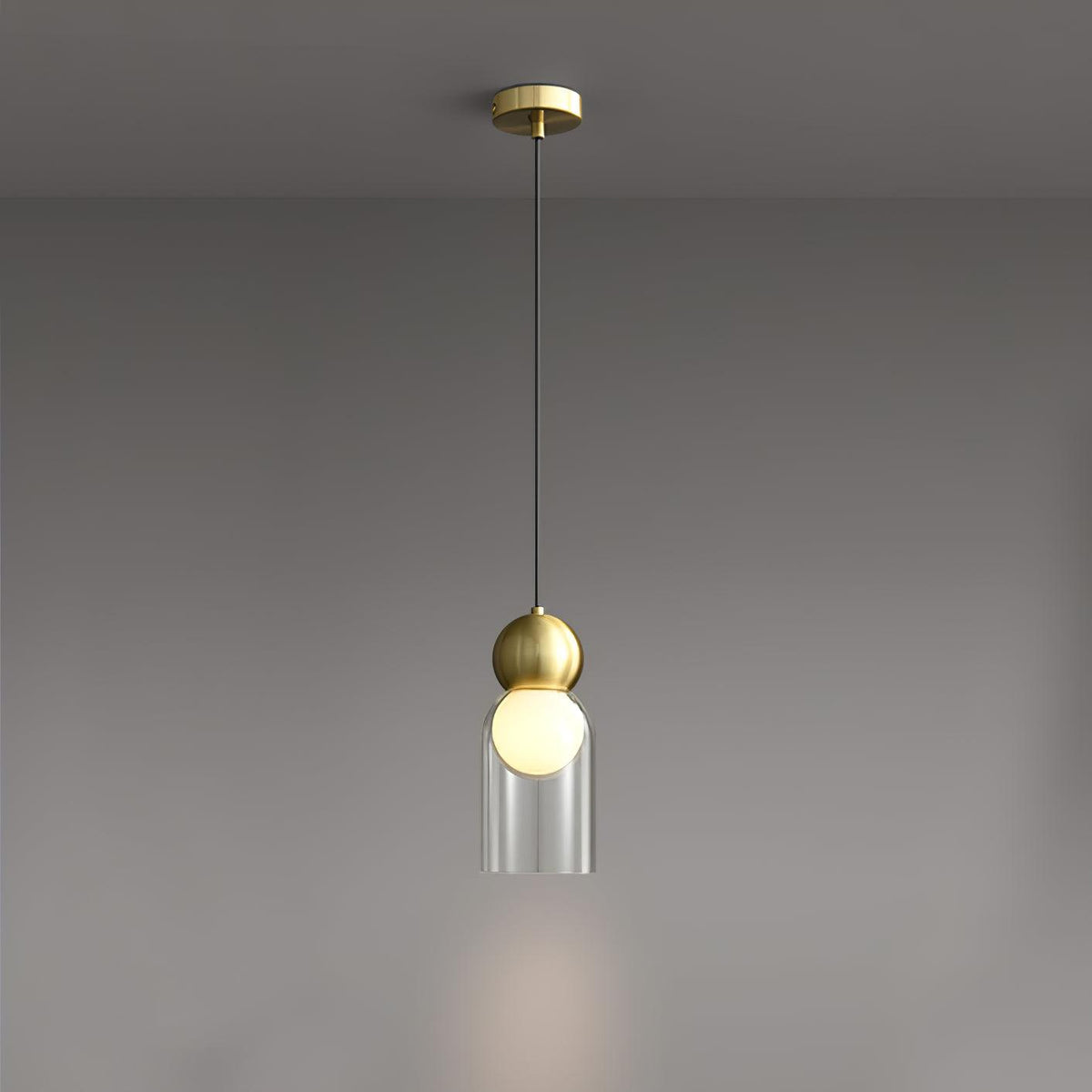 Dani Brass Pendant Light – Modern Nordic Glass Ceiling Lamp for Dining & Kitchen