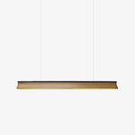 Danqiu Linear LED Chandelier in Wood and Metal for Modern Dining Rooms