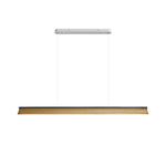 Danqiu Linear LED Chandelier in Wood and Metal for Modern Dining Rooms