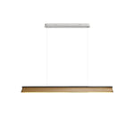 Danqiu Linear LED Chandelier in Wood and Metal for Modern Dining Rooms