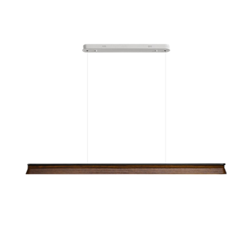 Danqiu Linear LED Chandelier in Wood and Metal for Modern Dining Rooms