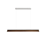Danqiu Linear LED Chandelier in Wood and Metal for Modern Dining Rooms