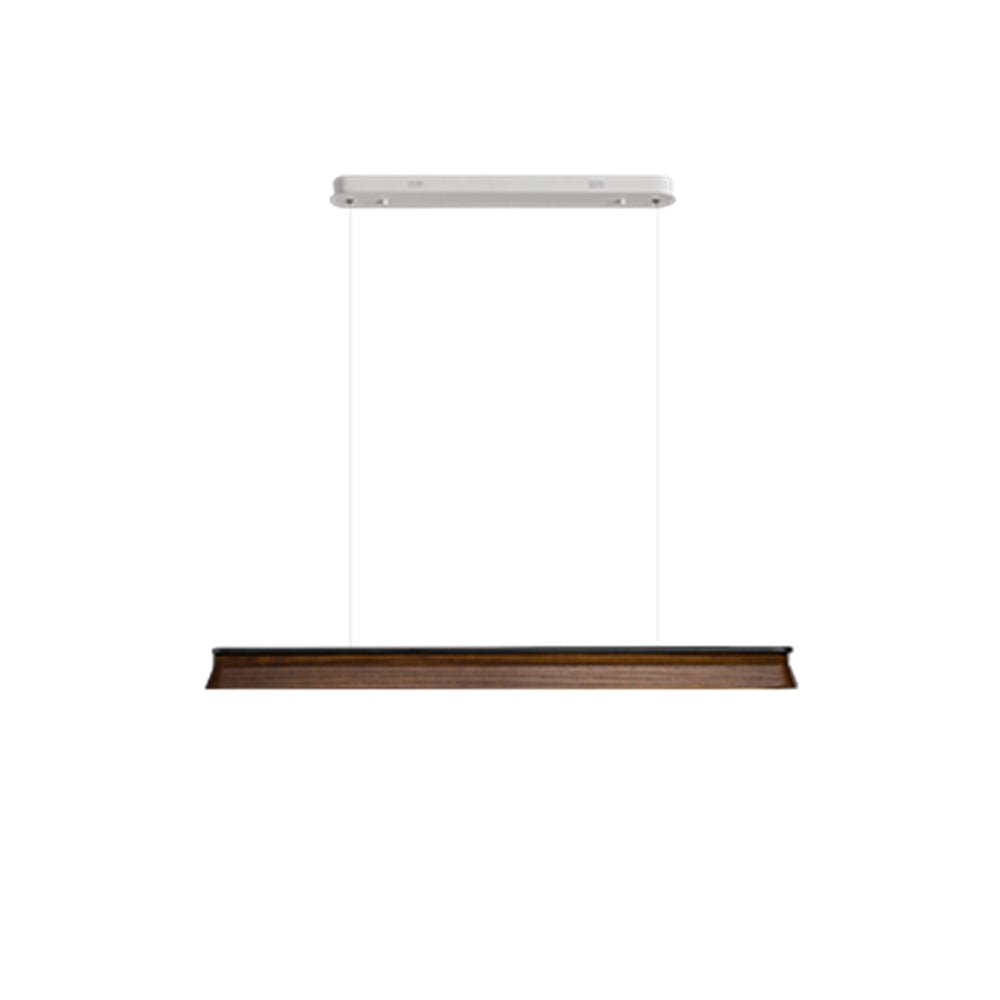 Danqiu Linear LED Chandelier in Wood and Metal for Modern Dining Rooms