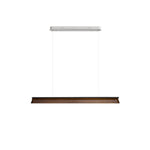 Danqiu Linear LED Chandelier in Wood and Metal for Modern Dining Rooms