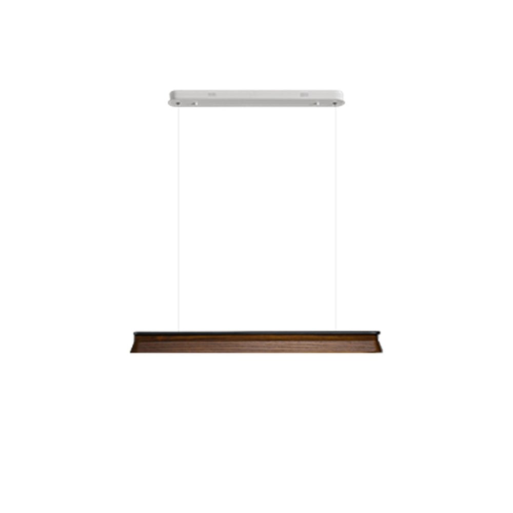 Danqiu Linear LED Chandelier in Wood and Metal for Modern Dining Rooms