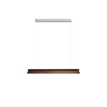 Danqiu Linear LED Chandelier in Wood and Metal for Modern Dining Rooms