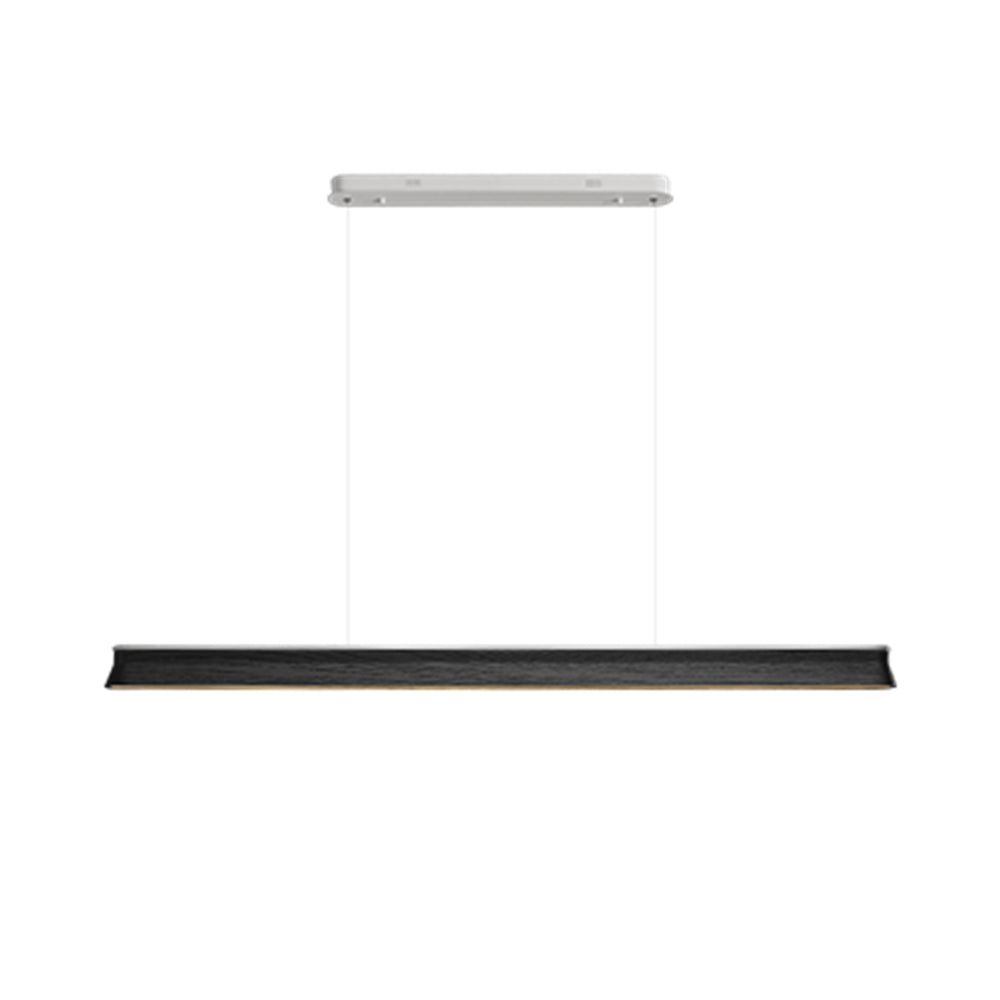 Danqiu Linear LED Chandelier in Wood and Metal for Modern Dining Rooms