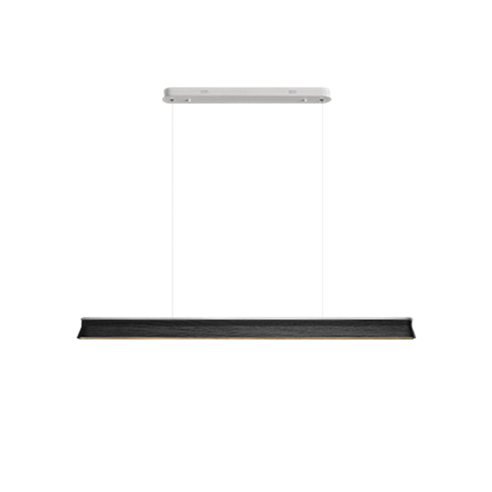 Danqiu Linear LED Chandelier in Wood and Metal for Modern Dining Rooms