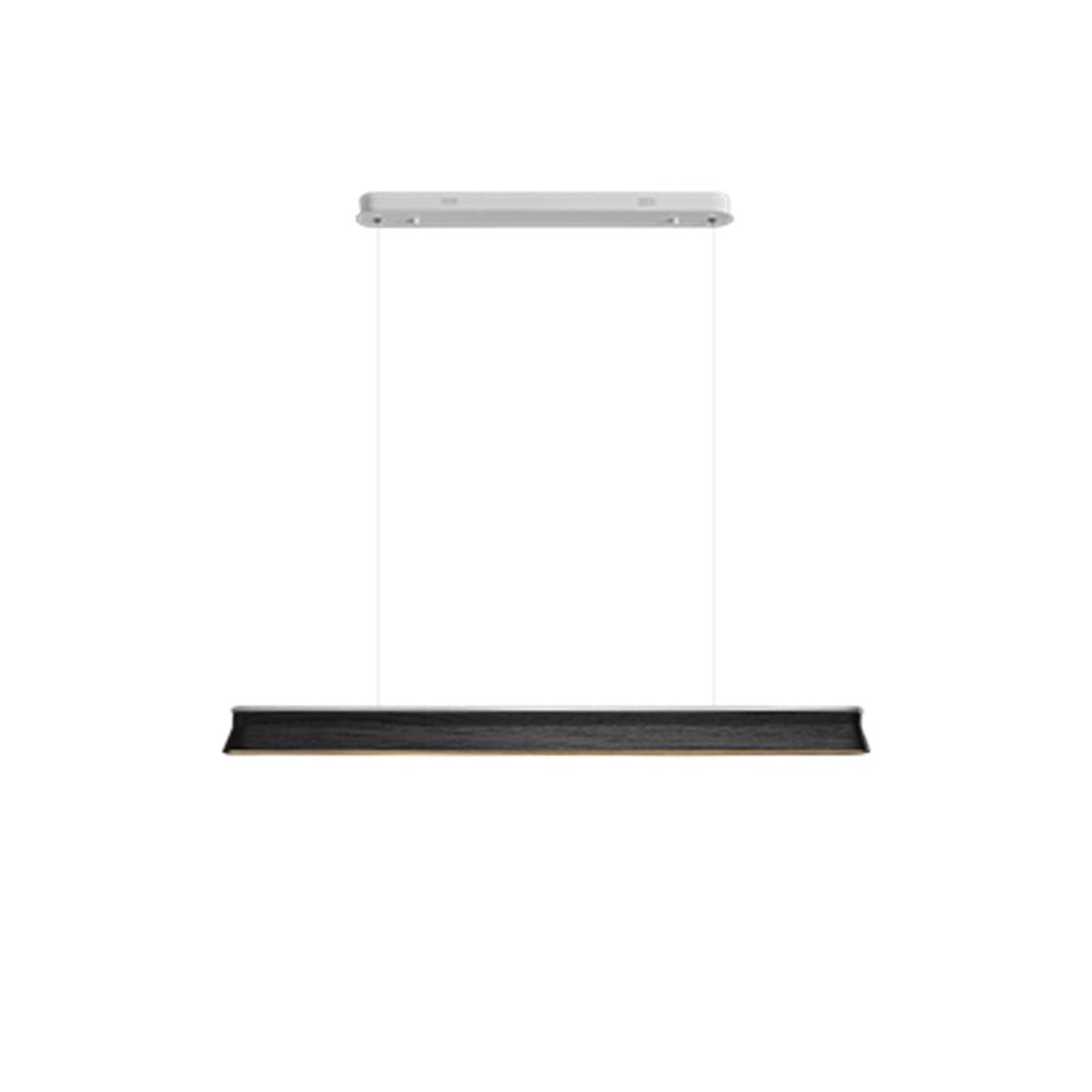 Danqiu Linear LED Chandelier in Wood and Metal for Modern Dining Rooms