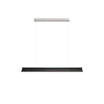 Danqiu Linear LED Chandelier in Wood and Metal for Modern Dining Rooms