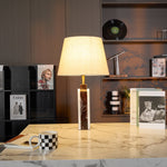 Virello Marble Table Lamp – Sculptural Modern Lighting with Brass Accents