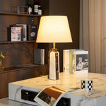 Virello Marble Table Lamp – Sculptural Modern Lighting with Brass Accents