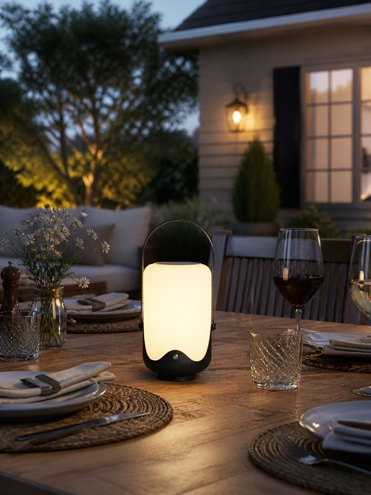 Dawntrail Solar Lantern Outdoor Lamp – Matte Black Steel, IP65