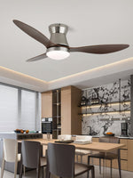 Aeronix Ceiling Fan with LED Light in Walnut and Nickel