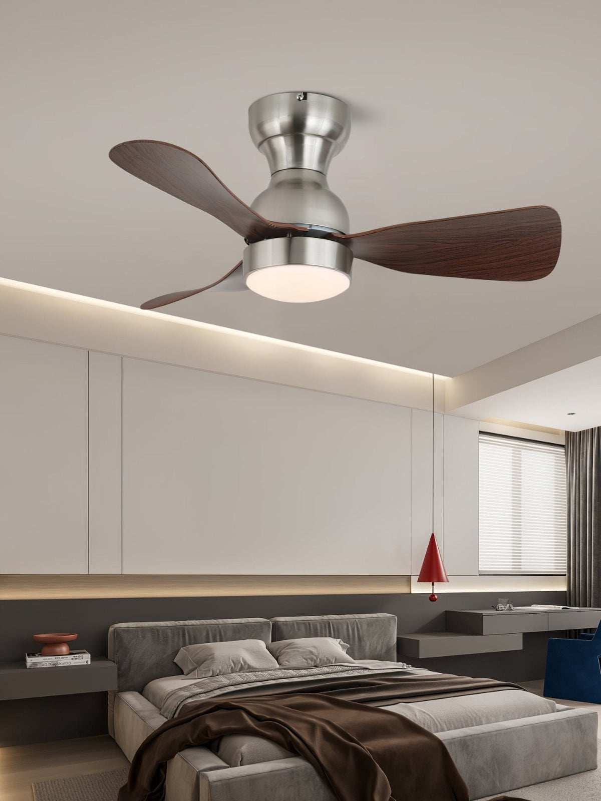 Civico Spin Ceiling Fan with Integrated LED Light, Modern Minimalist Design