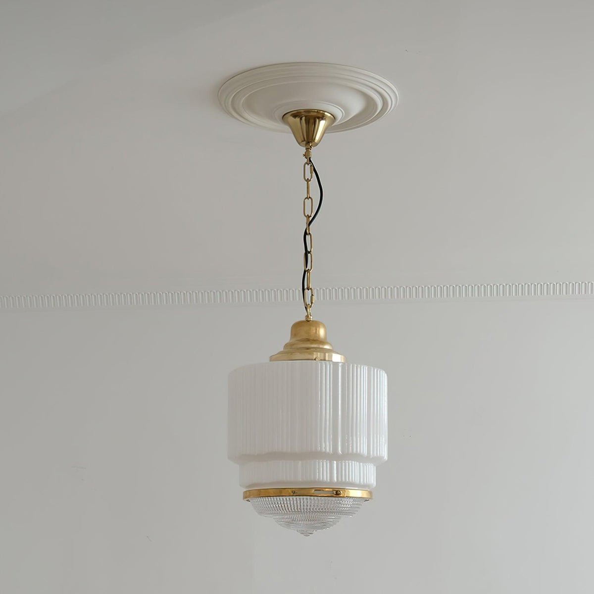 Dean Brass and Glass Pendant Light for Dining Room and Kitchen Island