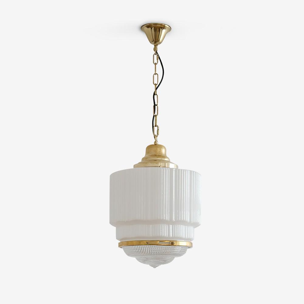 Dean Brass and Glass Pendant Light for Dining Room and Kitchen Island