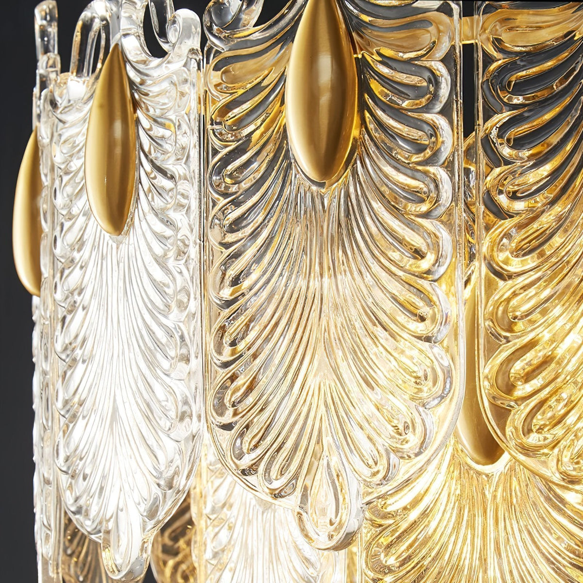 Decorative Patterned Glass Round Chandelier