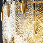 Decorative Patterned Glass Round Chandelier