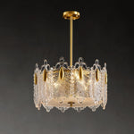 Decorative Patterned Glass Round Chandelier