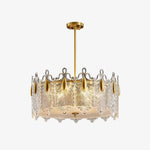 Decorative Patterned Glass Round Chandelier