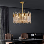 Decorative Patterned Glass Round Chandelier