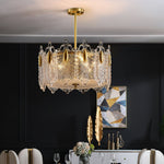 Decorative Patterned Glass Round Chandelier