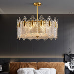 Decorative Patterned Glass Round Chandelier