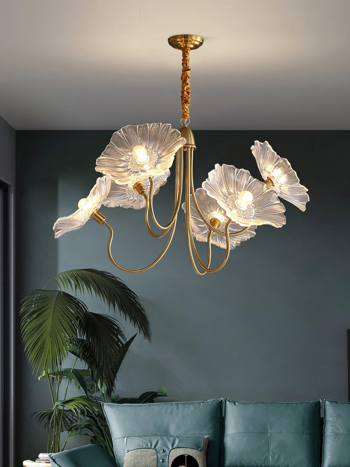 Delicate Lotus Leaf Chandelier