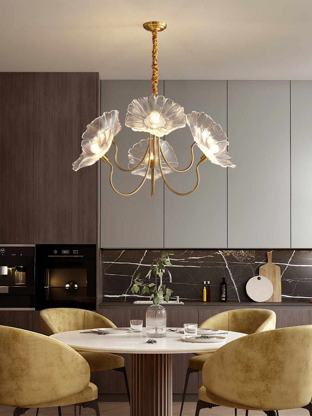 Delicate Lotus Leaf Chandelier