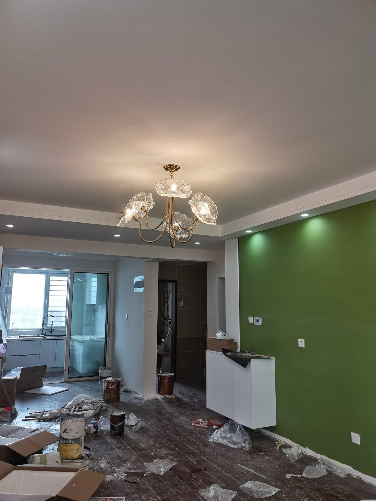 Delicate Lotus Leaf Chandelier