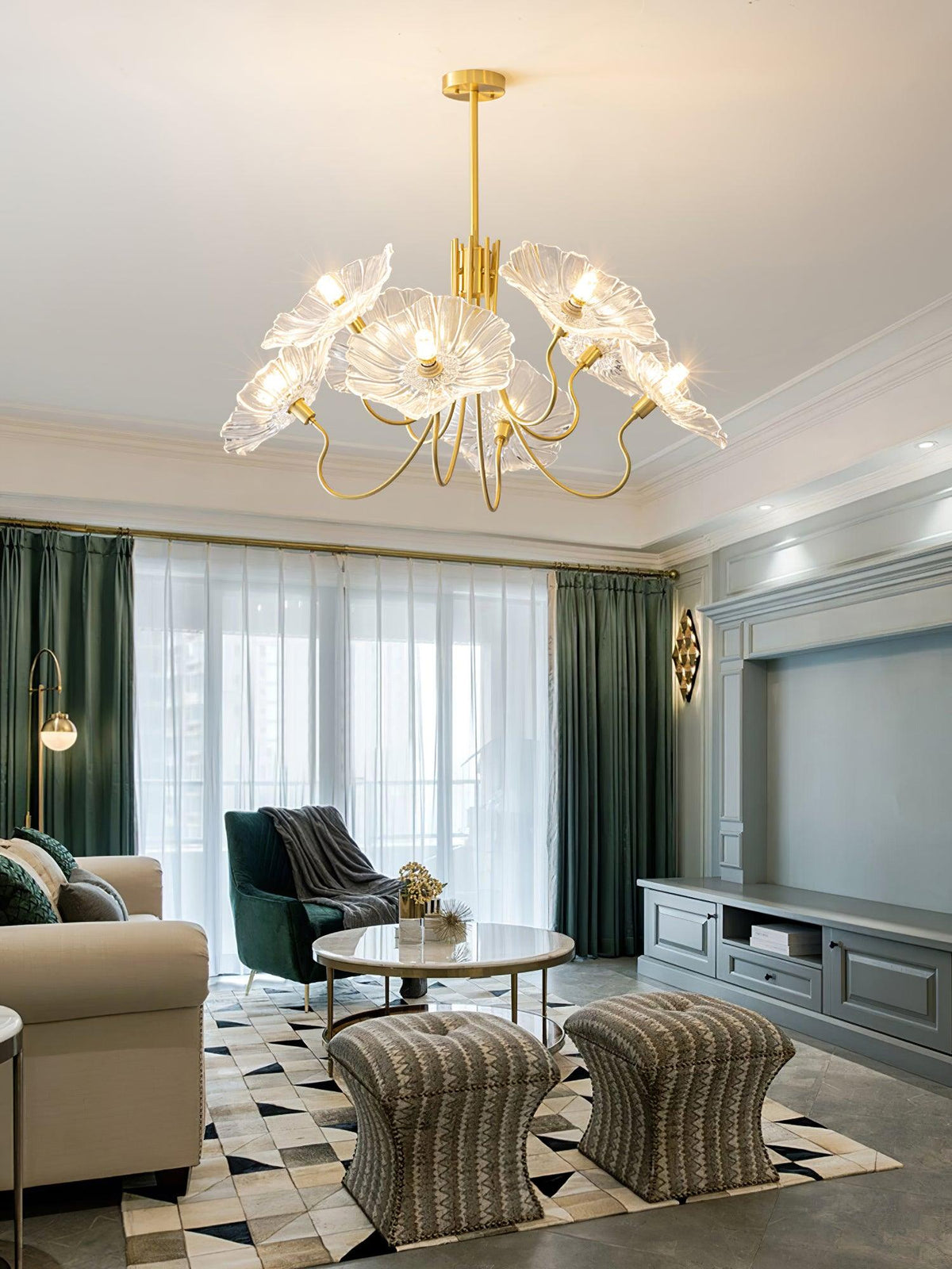 Delicate Lotus Leaf Chandelier