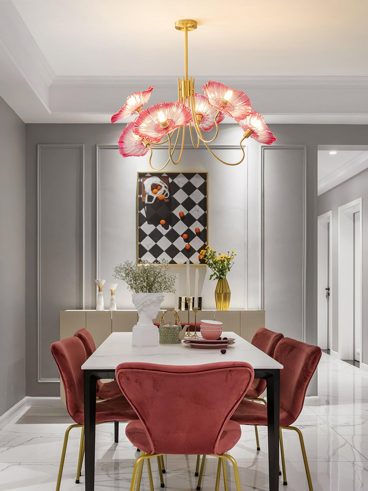Delicate Lotus Leaf Chandelier