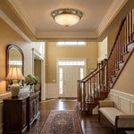 Deltana Resin Flush Mount Ceiling Light with Glass Accents