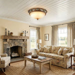 Deltana Resin Flush Mount Ceiling Light with Glass Accents